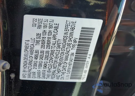 2022 Honda Cr-V Exl from USA, damaged, VIN 5J6RW1H87NA011384